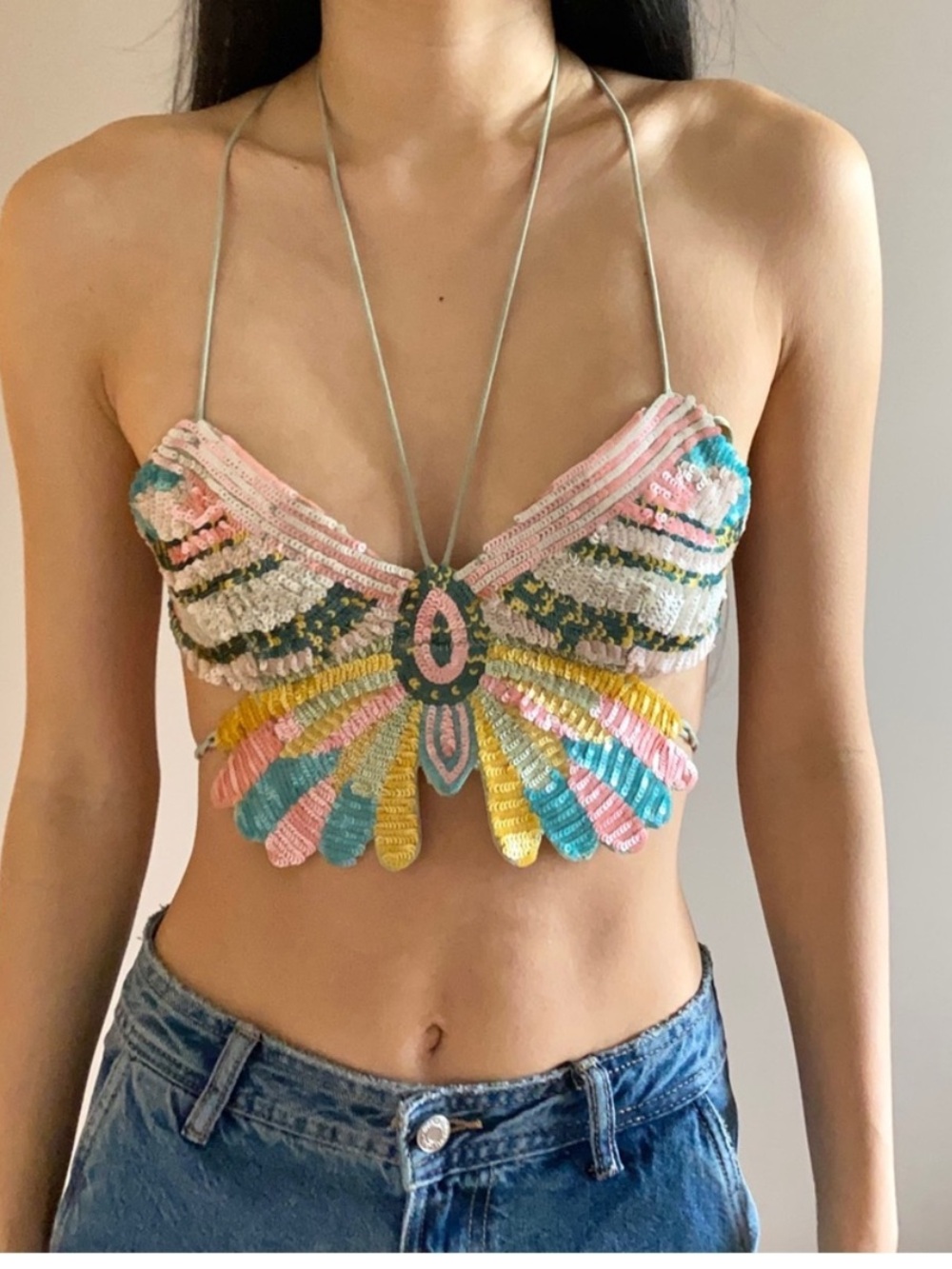 Viral Zara Sequin Butterfly Top